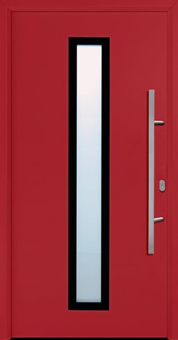 Garador FGS 600 entrance door in Ruby Red (RAL 3003)