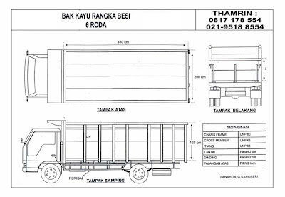 INFORMASI BURSA MOBIL TRUCK Ukuran Karoseri Bak  100 ps 