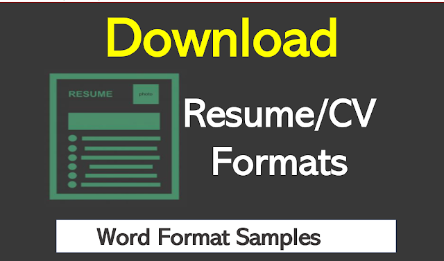 Good Resume Formats | Download Word Format CV Templates