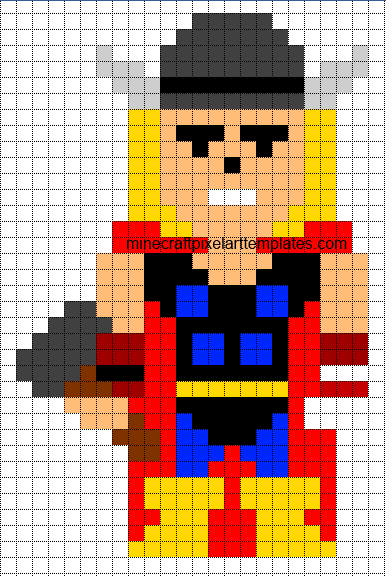 Minecraft Pixel Art Templates: Thor