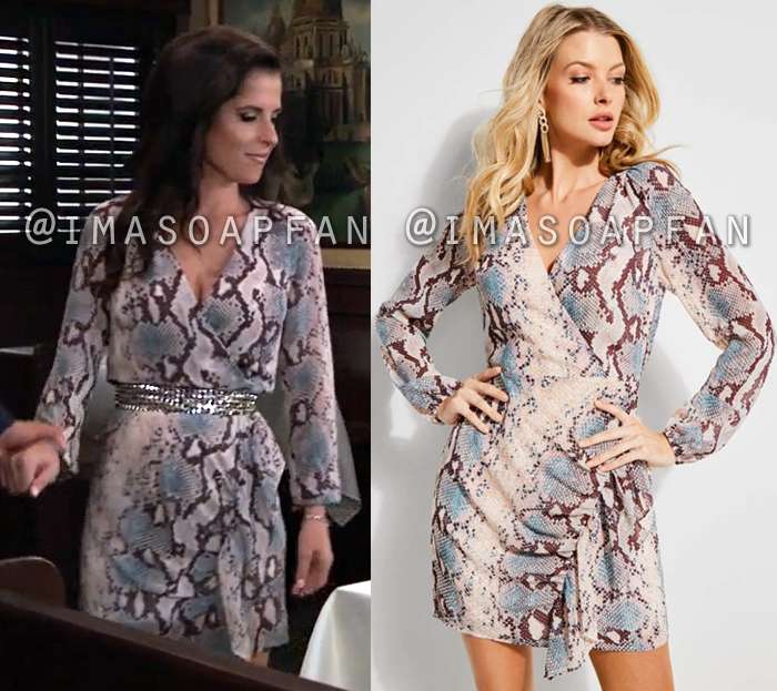 Sam Corinthos, Sam McCall, Pink and Blue Snake Print Wrap Dress, General Hospital, GH