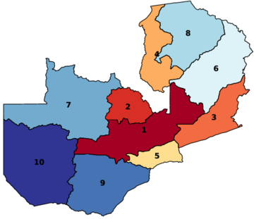 Pembagian wilayah administratif Zambia