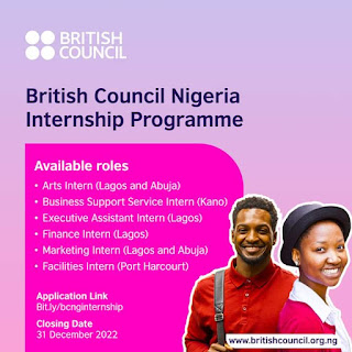 British Council Nigeria Internship Programme 2022/2023 Application Form and Portal