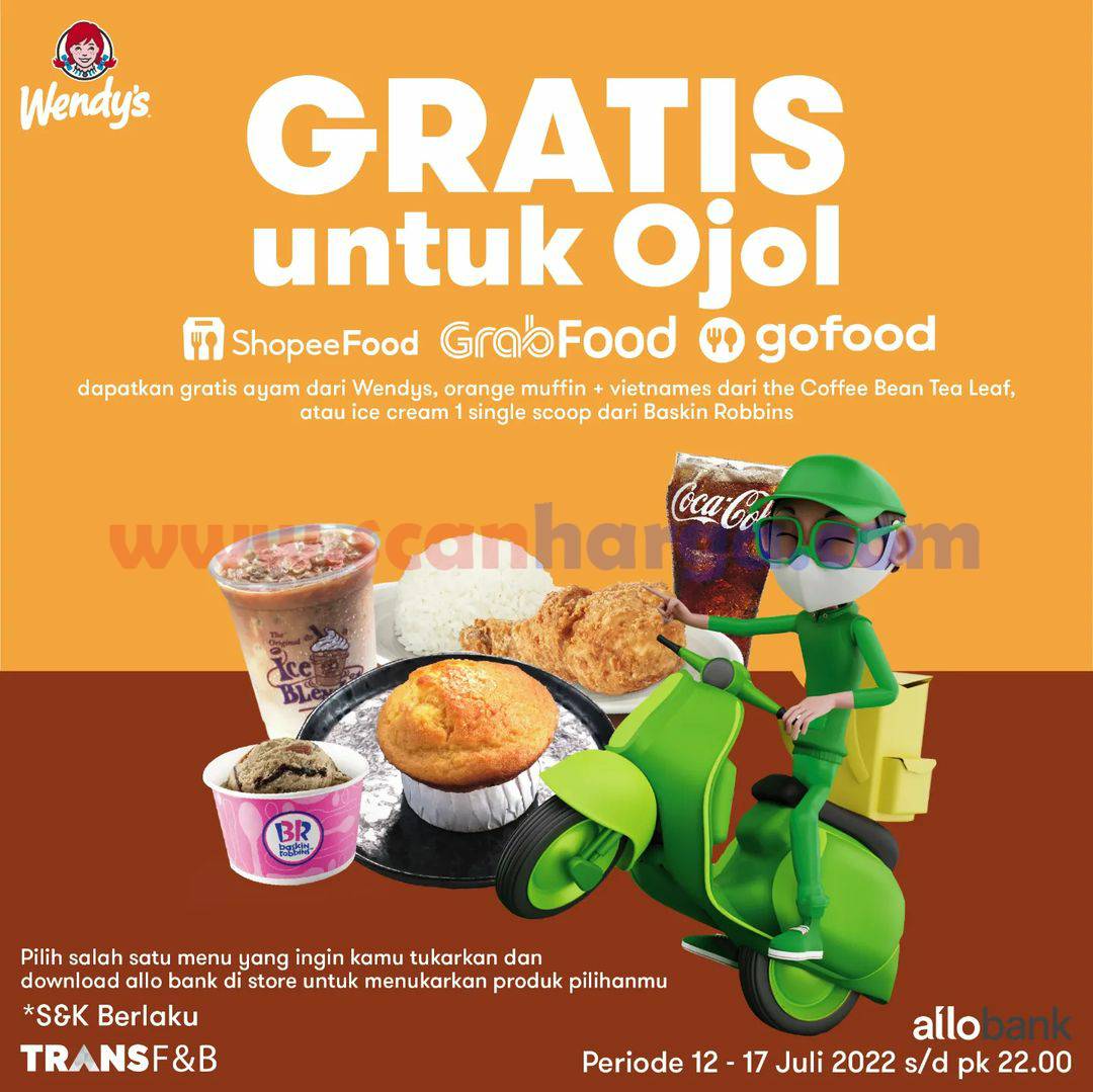 Promo WENDY'S GRATIS Paket Ayam - Untuk Driver OJOL