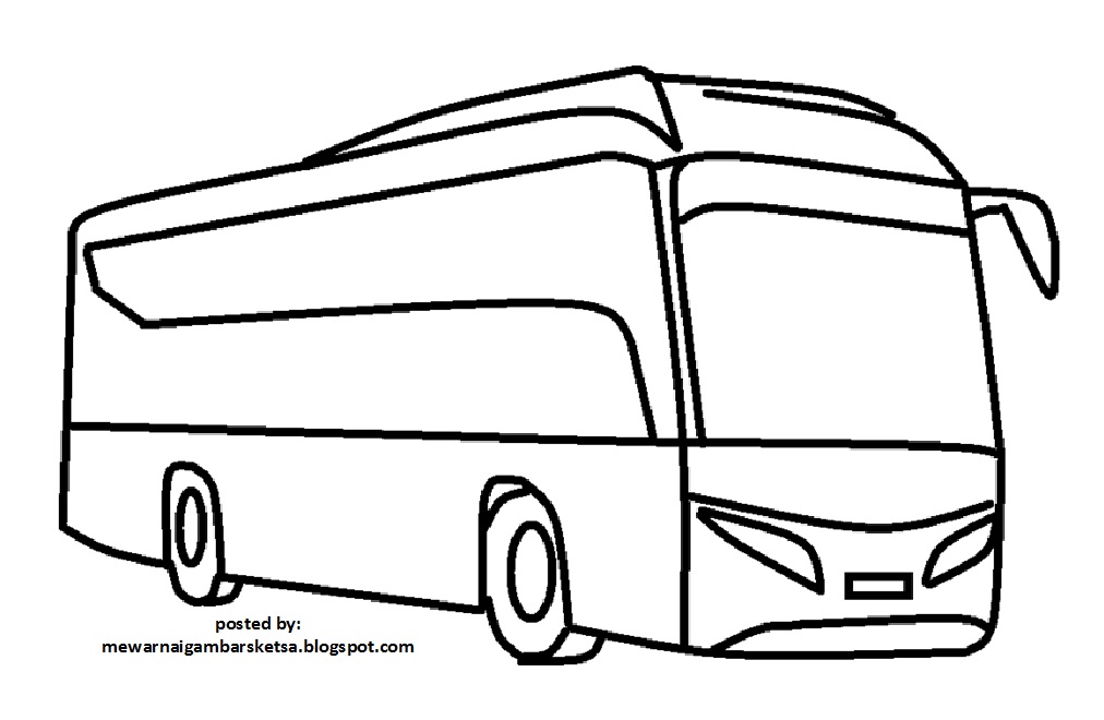 Mewarnai Gambar: Mewarnai Gambar Bus 5