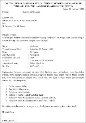 Contoh Surat Lamaran Pekerjaan Untuk Transportasi Dan Logistik Tanpakoma
