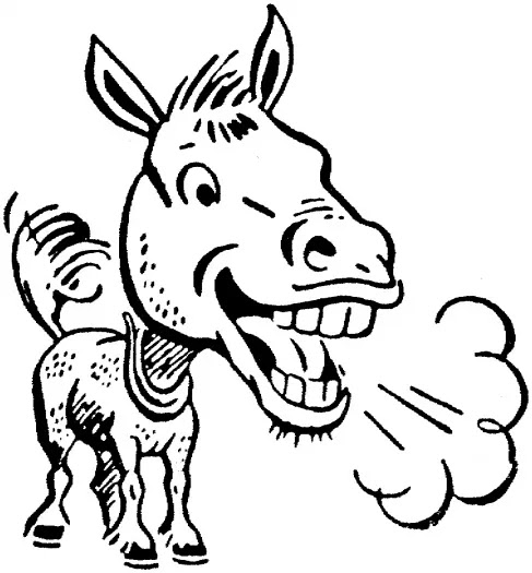 Happy Donkey Cartoon Characters Coloring Pages