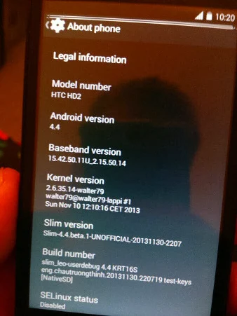 HTC, HTC HD2, HD2, Android 4.4, Android 4.4 KitKat, Android KitKat