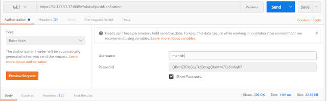 postman 200 HTTP response