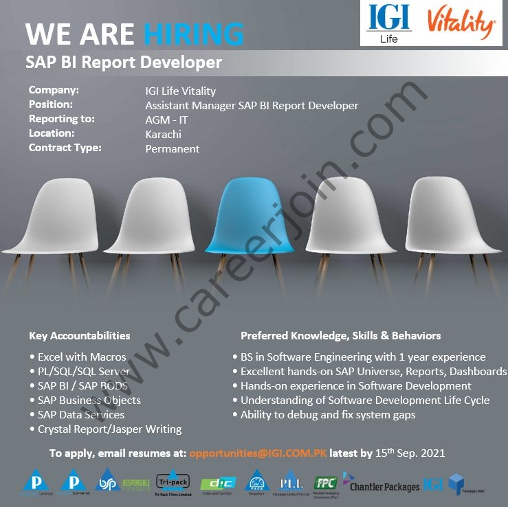 IGI Life Insurance Company Limited Jobs September 2021