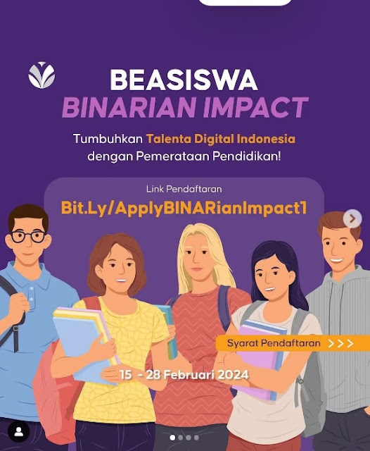Pendaftaran Beasiswa Binarian Impact Bootcamp Tahun 2024