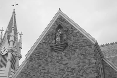 Chestnut Hill College, building and sky.