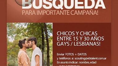 ARGENTINA: Se busca para importante campaña CHICOS y CHICAS gays / lesbianas entre 18 y 30 años