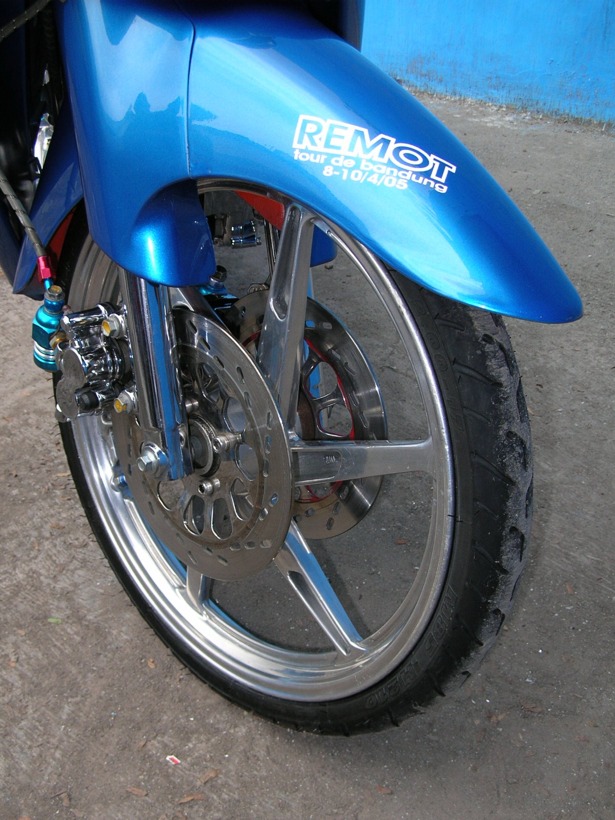 Modif suzuki satria blue color airbrush  motor modif 