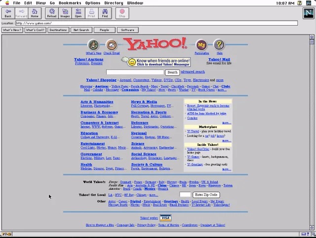 Yahoo search from the 90s