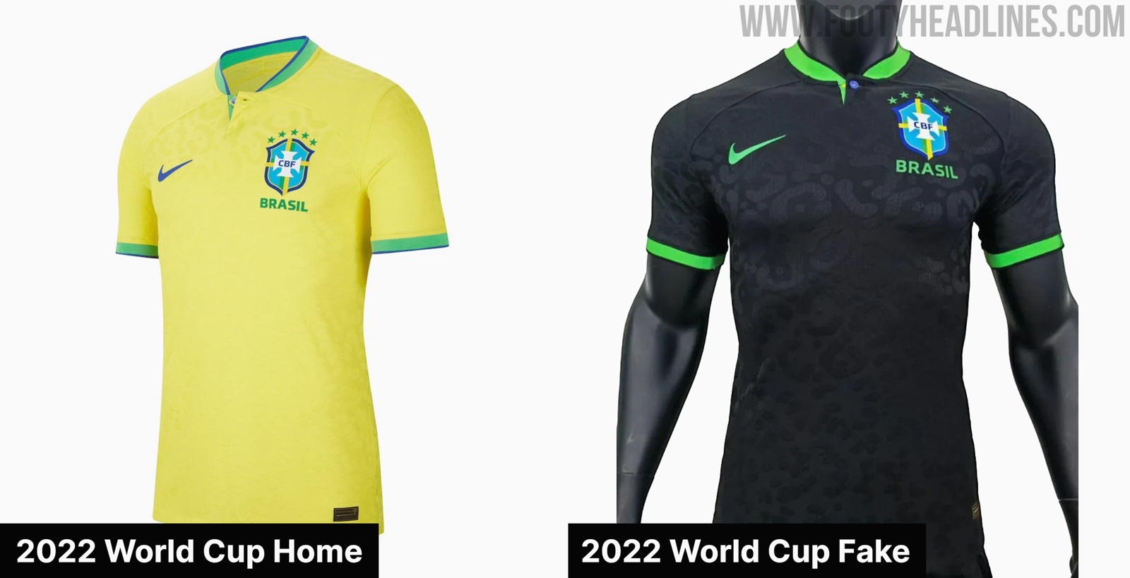 Brazil 2022 Black Football Jersey –