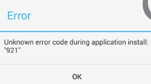 خطأ متجر Google Play 921