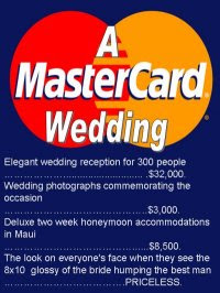 There are some things money can't buy, for everything else there's MASTERCARD - A MasterCard Wedding