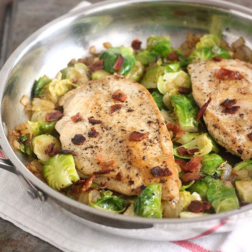 Chicken with Bacon-y Brussels Sprouts