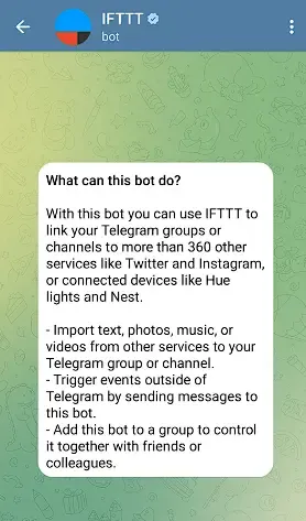 IFTTT Telegram Bot