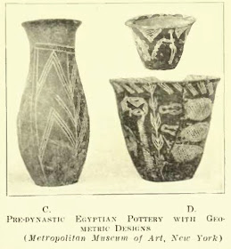 Egyptian pottery with geometrical designs. Worringer. Form Problems of the Gothic. plate 3c