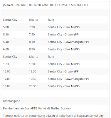 Jadwal dan Rute Bus APTB yang Beroperasi di Sentul City