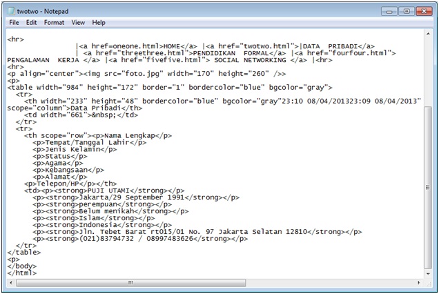 Cara membuat web html sederhana dengan notepad cara 