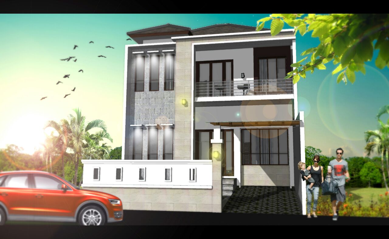 Desain Rumah 2 Lantai Tipe Elegant Di Lahan 9 X 16m Sibambo