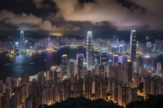 Hong Kong's night skyline from Victoria Peak