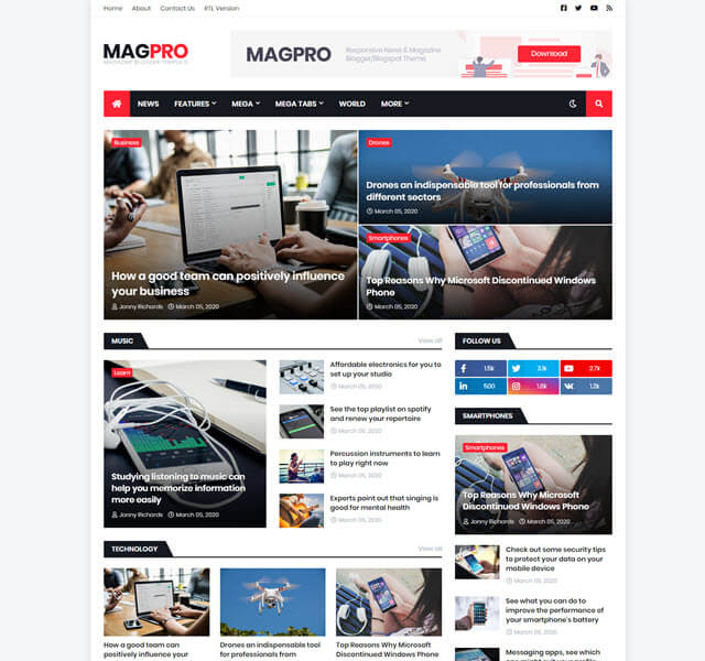 magpro free blogger templates