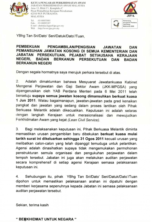 Contoh Surat Sokongan Dari Ketua Jabatan