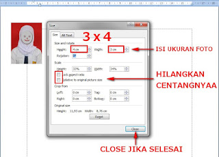 Tangi Wengi Foto  Ukuran  2x3  3x4 4x6 di Ms Word