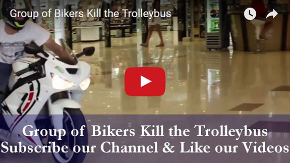 Group of Bikers Kill the Trolleybus