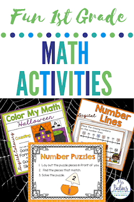 These fun first grade math activities are great for Halloween and the month of October.