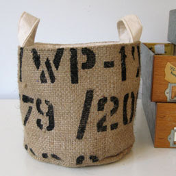 burlap bucket