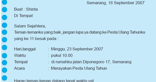 Contoh Surat Undangan Setengah Resmi - SuratMenyurat.Net