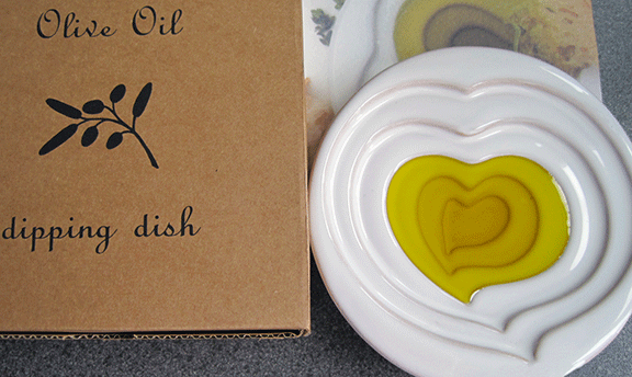 Olive oil dipping dish