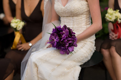 Purple Calla Lilies Wedding Bouquet on The Boutonnieres Were Ivory Calla Lilies Wrapped In Brown Ribbon