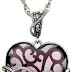 Sterling Silver Marcasite and Gemstone Colored Glass Heart Pendant Necklace, 18" ( Best Price $36.99 You Save $258.00 (87%)