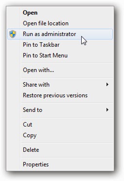 run application as an administrator