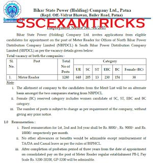 BSPHCL METER READER RECRUITMENT 2015