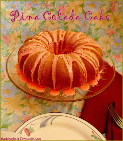 Pina Colada Cake, this quick and easy bunt cake has flavors that take you to the beach on a summer day. Mix, bake, glaze and you’re done. | Recipe developed by www.BakingInATornado.com | #recipe #cake