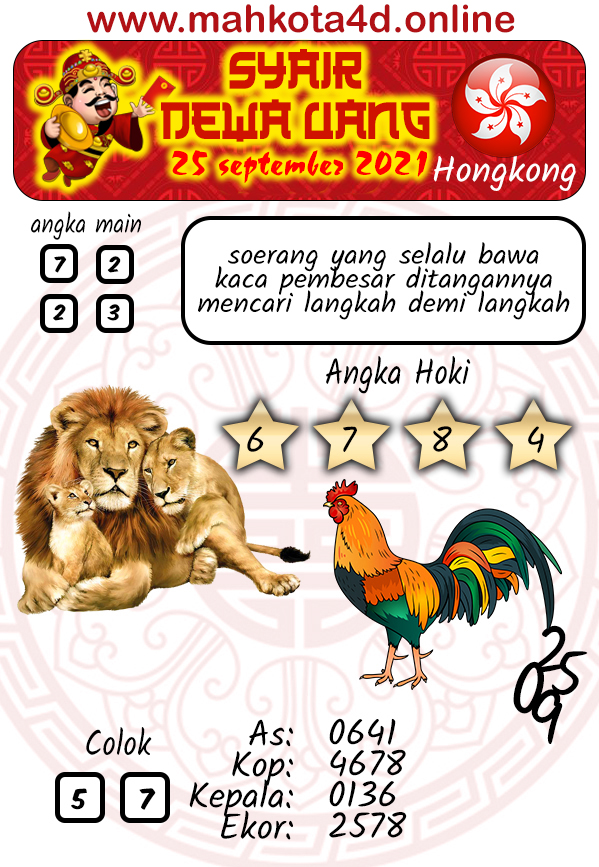 Syair Prediksi Jitu Hongkong Pools - Togel HK Sabtu, 25 - September - 2021