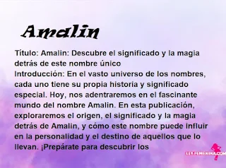 significado del nombre Amalin