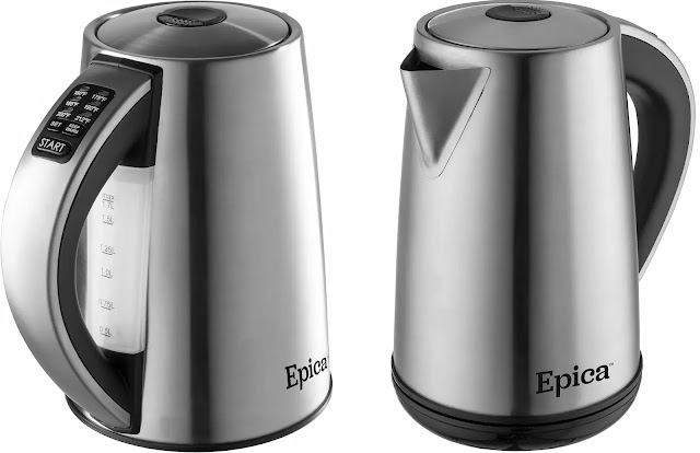 4. Epica 6-Temperature Variable Stainless Steel Cordless Electric Kettle