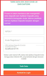 Registrasi Aplikasi EDS 2020 Covid 19 di Laptop