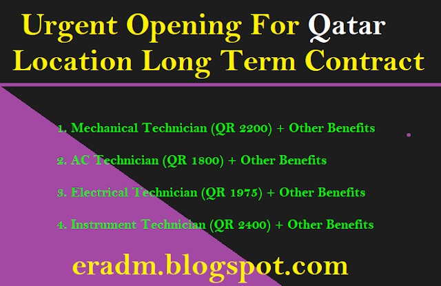 Urgent Opening For Qatar Location Long Term Contract