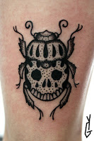 Tattoo Yonni-Gagarine : Bug Insect Skull Black tattoo