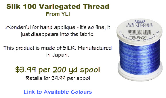 YLI Silk Thread 50 wt - Assorted Colours