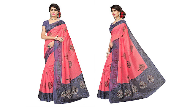 Saree (Esomic Saree For Women Party Wear Half Sarees Offer Designer Below 500 Rupees Latest Design Under 300 Combo Art Silk New Collection 2018 In Latest With Designer Blouse Beautiful For Women Party Wear Sadi Offer Sarees Collection (KF-7508 copy)